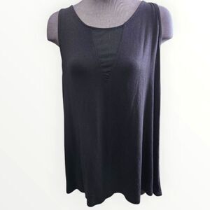 NWT HALOGEN FLOWY TANK W/V-SHAPED MESH ON THE CHEST SZ.L
